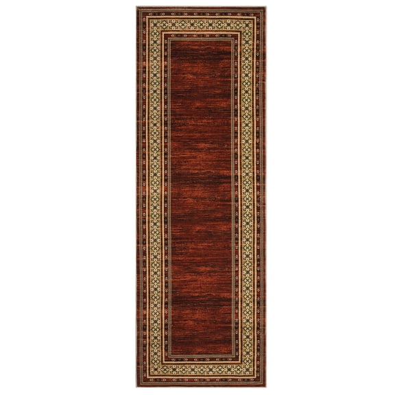 2x6 Hallway Washable Runner Rug, Vintage Soft Kitchen Laundry Runner, Non Slip, Farmhouse Entryway Living Room Floor Mat Stain Resistant Carpet for Bedroom Bathroom, Machine Washable