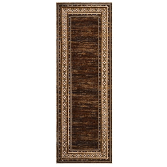 2x6 Hallway Washable Runner Rug, Vintage Soft Kitchen Laundry Runner, Non Slip, Farmhouse Entryway Living Room Floor Mat Stain Resistant Carpet for Bedroom Bathroom, Machine Washable