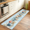 thumbnail image 1 of 2x6 Kitchen Runner Rug, Blue Coastal Non-Skid Rubber Backing Large Rectangle Rugs - Living Room Bedroom Home Office, Summer Nautical Beach Conch Starfish Coral Indoor Floor Mat Carpets Washable Rug, 1 of 9