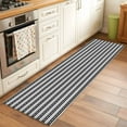 thumbnail image 1 of 2x6 Kitchen Runner Rug, Boho Black Stripe Non-Skid Rubber Backing Large Rectangle Rugs - Living Room Bedroom Home Office, Abstract Geometric White Minimalist Indoor Floor Mat Carpets Washable Rug, 1 of 9