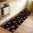 thumbnail image 1 of 2x6 Kitchen Runner Rug, Cherry Rustic Non-Skid Rubber Backing Large Rectangle Rugs - Living Room Bedroom Home Office, Spring Summer Tropic Fruit Black Indoor Floor Mat Carpets Washable Rug, 1 of 9