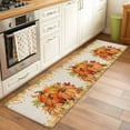 thumbnail image 1 of 2x6 Kitchen Runner Rug, Fall Thanksgiving Non-Skid Rubber Backing Large Rectangle Rugs - Living Room Bedroom Home Office, Rustic Orange Pumpkin Harvest Maple Leaf Indoor Floor Carpets Washable Rug, 1 of 9