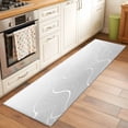 thumbnail image 1 of 2x6 Kitchen Runner Rug, Grey Geometric Non-Skid Rubber Backing Hallway Rugs Rugs - Living Room Bedroom Home Office, Modern White Stripe Abstract Distortion Art Indoor Floor Mat Carpets Washable Rug, 1 of 9