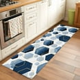 thumbnail image 1 of 2x6 Kitchen Runner Rug, Navy Blue Marble Non-Skid Rubber Backing Large Rectangle Rugs - Living Room Bedroom Home Office, Gold White Geometric Hexagon Modern Indoor Floor Mat Carpets Washable Rug, 1 of 9