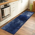 thumbnail image 1 of 2x6 Kitchen Runner Rug, Navy Blue Non-Skid Rubber Backing Large Rectangle Rugs - Living Room Bedroom Home Office, Retro Oil Painting Modern Abstract Art Aesthetics Indoor Floor Carpets Washable Rug, 1 of 9