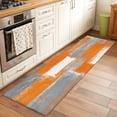 thumbnail image 1 of 2x6 Kitchen Runner Rug, Orange Grey Non-Skid Rubber Backing Large Rectangle Rugs - Living Room Bedroom Home Office, Modern White Mottled Graffiti Art Painting Indoor Floor Mat Carpets Washable Rug, 1 of 9