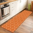 thumbnail image 1 of 2x6 Kitchen Runner Rug, Orange Morocco Non-Skid Rubber Backing Large Rectangle Rugs - Living Room Bedroom Home Office, Geometric Leaf Diamond Lattice Abstract Indoor Floor Mat Carpets Washable Rug, 1 of 9