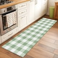 thumbnail image 1 of 2x6 Kitchen Runner Rug, Sage Green Buffalo Plaid Non-Skid Rubber Backing Large Rectangle Rugs - Living Room Bedroom Home Office, Green White Checkered Farmhouse Indoor Floor Mat Carpets Washable Rug, 1 of 9