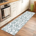 thumbnail image 1 of 2x6 Kitchen Runner Rug, Teal Blue Green Non-Skid Rubber Backing Large Rectangle Rugs - Living Room Bedroom Home Office, Vintage Farmhouse Boho Flower Leaf Indoor Floor Mat Carpets Washable Rug, 1 of 9