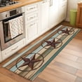 thumbnail image 1 of 2x6 Kitchen Runner Rug, Teal Brown Farmhouse Non-Skid Rubber Backing Large Rectangle Rugs - Living Room Bedroom Home Office, Country Texas Star Vintage Indoor Floor Mat Carpets Washable Rug, 1 of 9