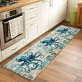 thumbnail image 1 of 2x6 Kitchen Runner Rug, Teal Octopus Coastal Non-Skid Rubber Backing Large Rectangle Rugs - Living Room Bedroom Home Office, Summer Beach Nautical Starfish Retro Indoor Floor Mat Carpets Washable Rug, 1 of 9