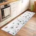 thumbnail image 1 of 2x6 Kitchen Runner Rug, Teal Pink Spring Floral Non-Skid Rubber Backing Large Rectangle Rugs - Living Room Bedroom Home Office, Summer Botanical Watercolor Indoor Floor Mat Carpets Washable Rug, 1 of 9