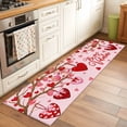 thumbnail image 1 of 2x6 Kitchen Runner Rug, Valentine's Day, Non-Skid Rubber Backing Large Rectangle Rugs - Living Room Bedroom Home Office, Valentine Tree Red Hearts Love Plaid Indoor Floor Mat Carpets Washable Rug, 1 of 9