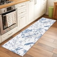 thumbnail image 1 of 2x6 Kitchen Runner Rug, White Blue Spring Floral Non-Skid Rubber Backing Large Rectangle Rugs - Living Room Bedroom Home Office, Summer Birds Botanical Indoor Floor Mat Carpets Washable Rug, 1 of 9