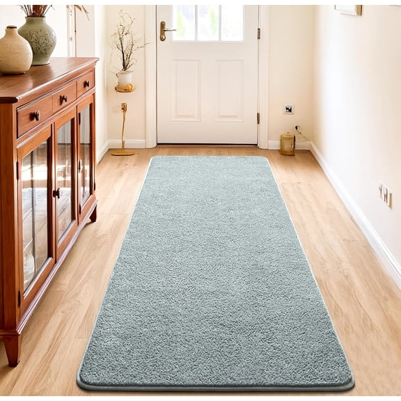 2x6 Minimalist Washable Runner Rugs for Bedroom Hallway, Modern Soft Memory Foam Rug for Kids Nursery, Low Plie Indoor Runner Carpet for Dorm Kitchen Bedside Living Room Decor, Grey