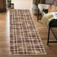 thumbnail image 1 of 2x6 Modern Washable Tartan Plaid Area Rug - Soft Non-Slip Carpet for Living Room and Bedroom, Red, 1 of 6