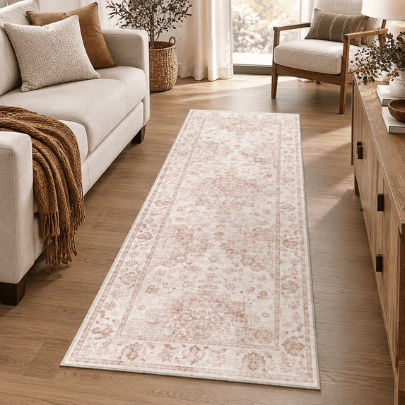 Neurtral Rug 2x6 Pink Neutral Runner Rug - Walmart.com