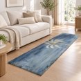 2x6 Runner Rug, Blue Palm Trees Tropical Low Pile Washable Rugs for ...