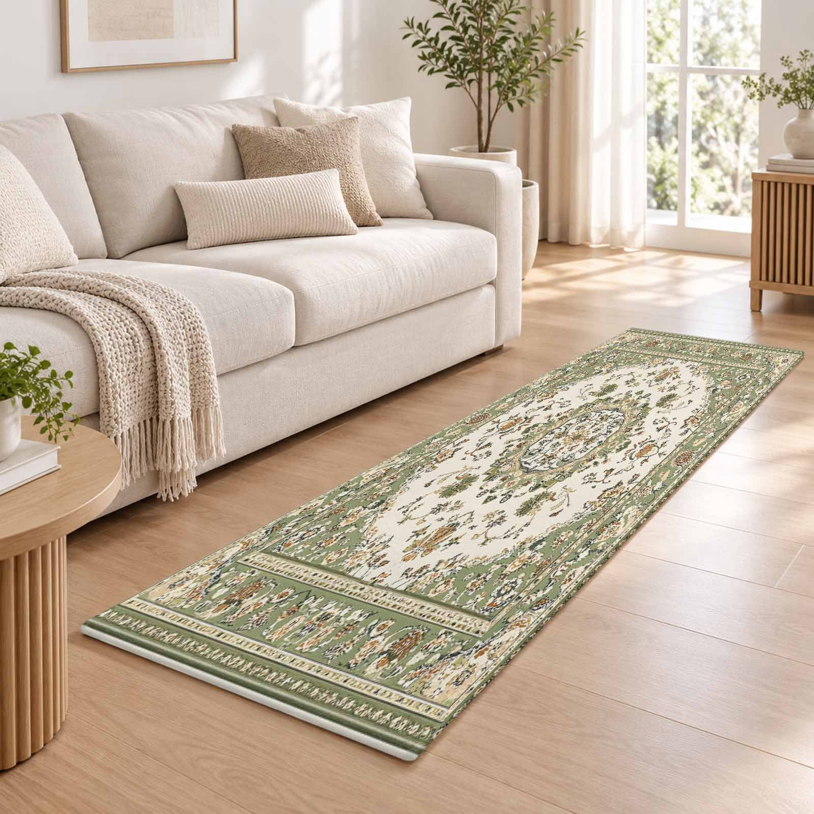 2x6 Runner Rug, Sage Green Low Pile Washable Rugs for Hallway, Kitchen ...