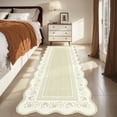 thumbnail image 1 of 2x6 Runner Rug Scalloped Kitchen Runner Rug Non Slip Washable Entryway Runners Modern Bordered Foldable Thin Accent Carpet Low Pile Soft Nursery Rugs, 1 of 13