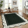 thumbnail image 1 of 2x6 Runner Rug Scalloped Kitchen Runner Rug Non Slip Washable Entryway Runners Modern Bordered Foldable Thin Accent Carpet Low Pile Soft Nursery Rugs, 1 of 13