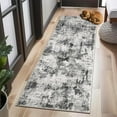 thumbnail image 1 of 2x6 Runner Rug, Vintage Abstract Washable Hallway Runners for Kitchen Laundry Room, Ultra-Thin Soft Non-Slip Rug Runners for Entryway Bedroom (Grey, 2'x6'), 1 of 5