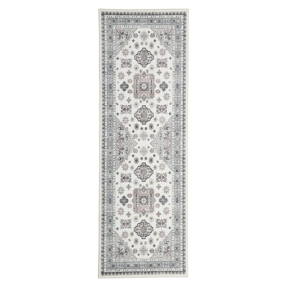 2x6 Runner Rug, Washable Boho Area Rug Vintage Low Pile Non Slip Carpet for Kitchen Bathroom Living Room