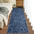 thumbnail image 1 of 2x6 Runner Rug Washable Kitchen Modern Abstract Runner Rug for Hallway Contemporary Solid Rug Non-Slip Foldable Aesthetic Accent Floor Carpet for Living Room Bedroom, Blue, 1 of 7