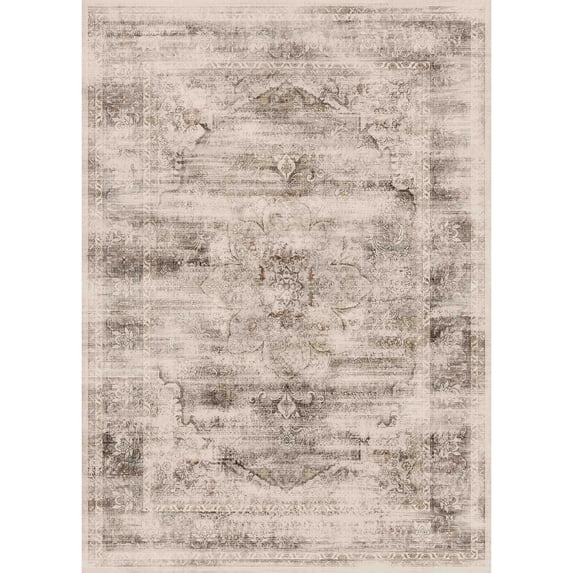 2x6 Runner Rug, Washable, Non-Slip, Stain-Resistant Low-Pile Vintage Persian Style Rug for Kitchen, Entryway, Passage -Brown