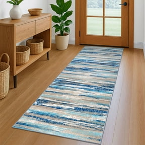Brisasol Runner Rug for Hallway 2x6 Modern Abstract Carpet Runner Non Slips Low Pile Printed Soft Indoor Runner for Kitchen Bedroom Entryway