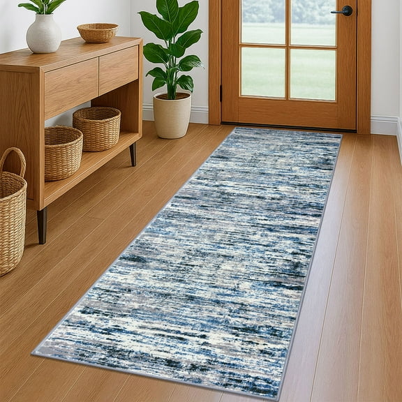 Brisasol Runner Rug for Hallway 2x6 Modern Abstract Carpet Runner Non Slips Low Pile Printed Soft Indoor Runner for Kitchen Bedroom Entryway