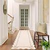 2x6 Scalloped Dot Bow Runner Rug, Non Slip Washable Ultra Thin Low Pile Hallway Kitchen Carpet,beige