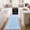 2x6 Scalloped Dot Bow Runner Rug, Non Slip Washable Ultra Thin Low Pile Hallway Kitchen Carpet,blue