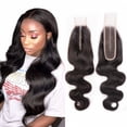 thumbnail image 1 of 2x6 Transparent Lace Closure Braziian Remy Body Wave Human Hair Middle Part Pre Plucked Body Wave Hair Lace Closure Natural Hairline, 1 of 4