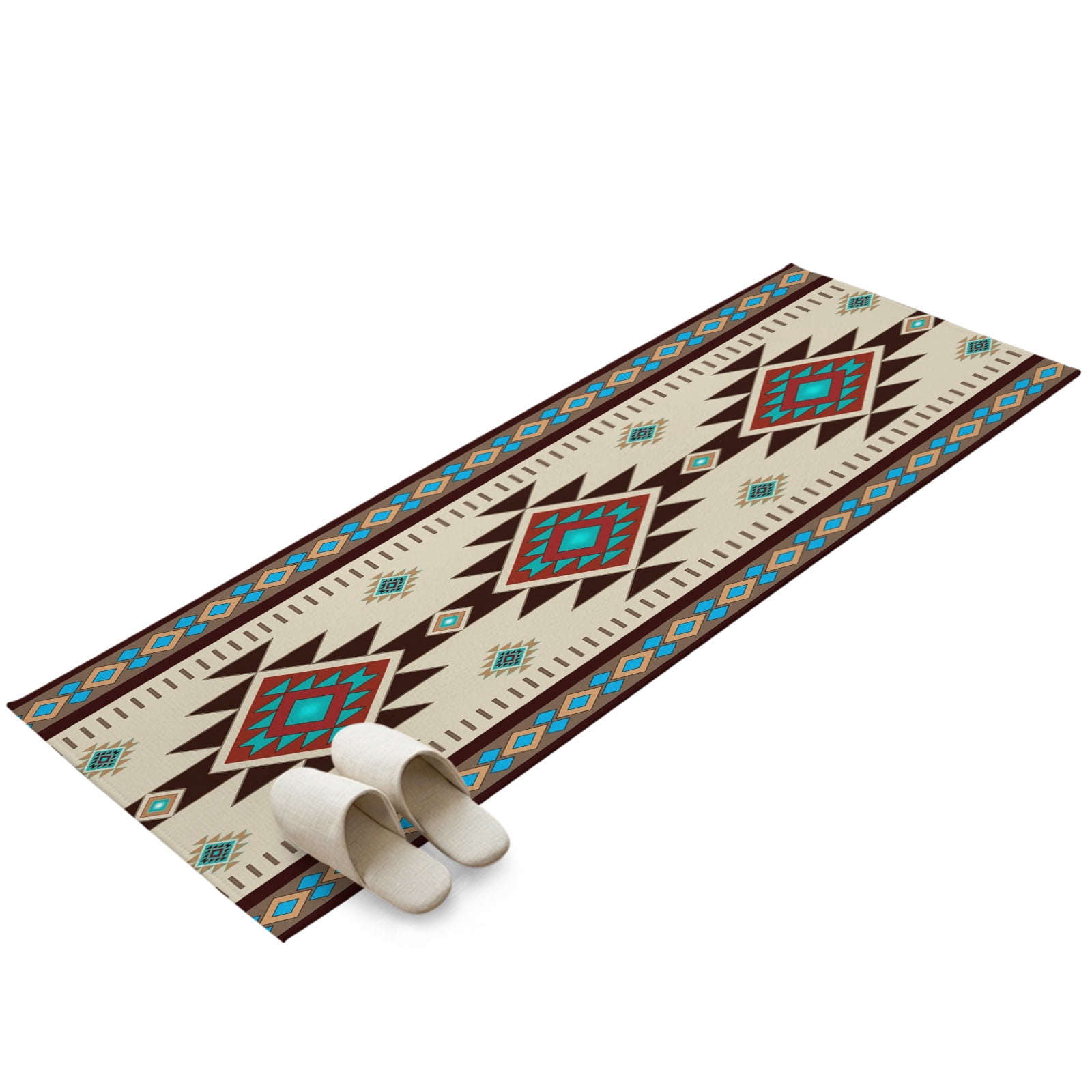 Green Rug Retro 2x6 Washable Area Rugs,Abstract Tribal Totem Non-Slip Ultra Soft Rug ...