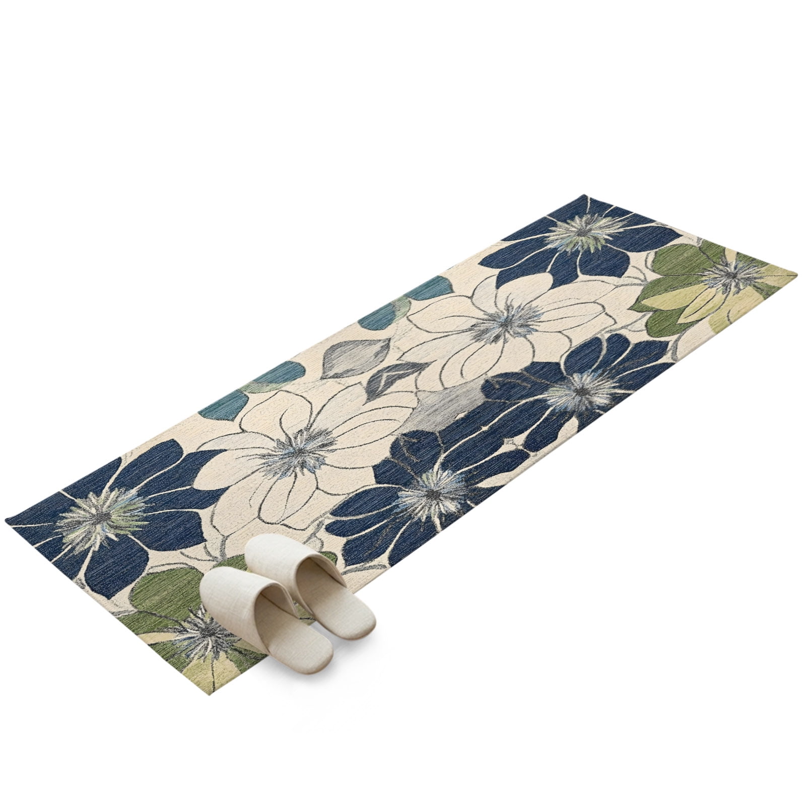 Large Soft Rug 2x6 Washable Area Rugs,Vintage Floral Texture Non-Slip Ultra Soft Rug ...