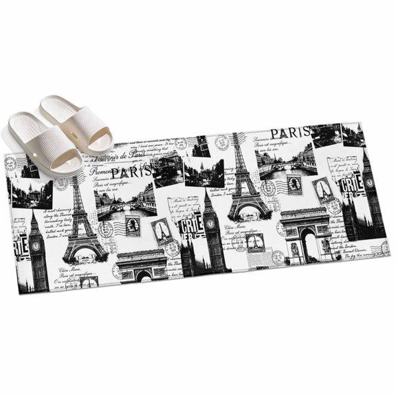 2x6 Washable Area Rugs,Vintage Paris Gray Architectural Non-Slip Ultra Soft Rug Large Indoor Carpet,Modern Abstract Art Floor Rugs for Home Living Room Bedroom Dining Room Office