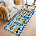 thumbnail image 1 of 2x6 Washable Runner Rug, Cartoon Caravans Non-Slip Hallway Runner for Entryway Kitchen Bedroom, Hookups Roadblocks Star Blue Border Indoor Carpet Runner Floor Mat, 1 of 9