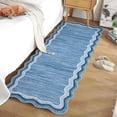 thumbnail image 1 of 2x6 Washable Runner Rug Modern Plain Home Decor Non Slip Non Shedding Runner Rug Stain Resistant Indoor Carpet Low Pile Floor Cover for Kitchen Hallway Laundry Entryway,Blue, 1 of 7