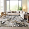 thumbnail image 1 of 2x6 Washable Runner Rug – Non-Slip Low Pile Soft Modern Abstract Foldable Perfect for Entryway Bathroom Laundry Room Gray., 1 of 7
