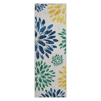 2x6 Washable Runner Rug Non-Slip Modern Floral Rugs Indoor Soft Low Pile Floor Carpet for Hallway Bathroom Laundry Entryway Yellow