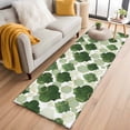 thumbnail image 1 of 2x6 Washable Runner Rug, Sage Green Moroccan Non-Slip Hallway Runner for Entryway Kitchen Bedroom, Abstract Gradient Gold Green Geometric Indoor Carpet Runner Floor Mat, 1 of 9