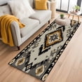 thumbnail image 1 of 2x6 Washable Runner Rug, Vintage Pattern Non-Slip Hallway Runner for Entryway Kitchen Bedroom, Brown Black Ethnic Style Weaving Texture Indoor Carpet Runner Floor Mat, 1 of 9