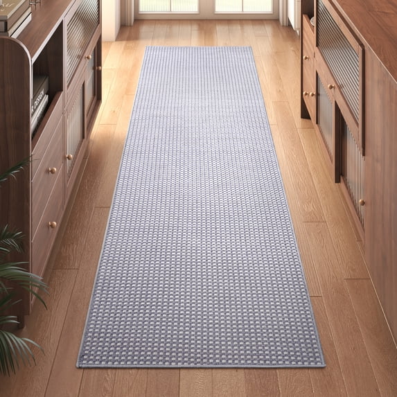 QiCaiJia 2x6 ft Gray Boho Runner Rugs Mat Non Slip Woven Kitchen Runners for Hallways Washable, Soft Long Entryway Laundry Hall Floor Runner Carpet for Indoor Backdoor Bedroom Kitchen Living Room