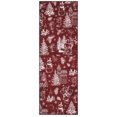 thumbnail image 1 of 2x6 ft Red Christmas Area Rug, Tree Snowman Reindeer Print, Washable, Non-Slip, Holiday Indoor Living Room, 1 of 8