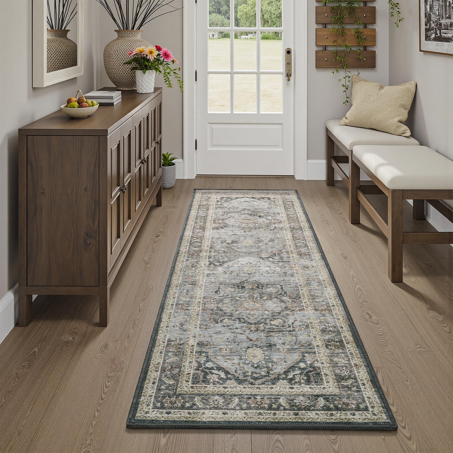 2x6 ft Runner Rug for Hallways Non Slip Washable Kitchen Runner Bedroom ...