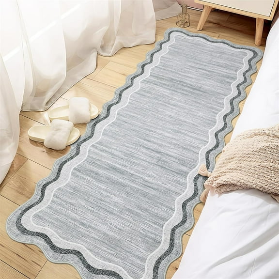 2x6ft/5×7ft/8×10ft/10×13ft Washable Runner Rug Modern Plain Home Decor Non Slip Non Shedding Runner Rug Stain Resistant Indoor Carpet Low Pile Floor Cover for Kitchen Hallway Laundry Entryway