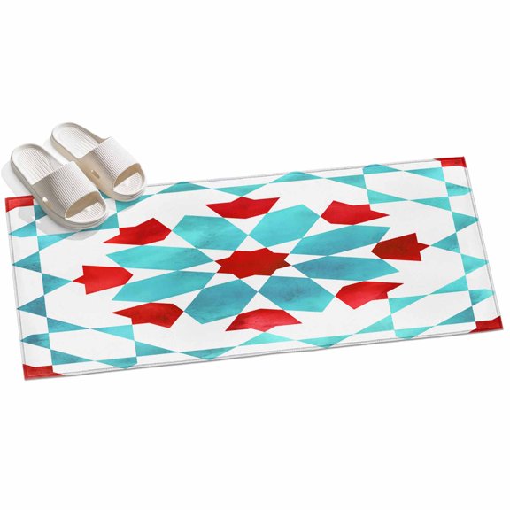 2x6ft Area Rug,Abstract Blue Bohemian Ethnic Washable Large Rugs Soft Non-Slip Floor Rug Vintage Native Tribal Non-Shedding Indoor Carpets for Living Room Bedroom Home Office Nursery