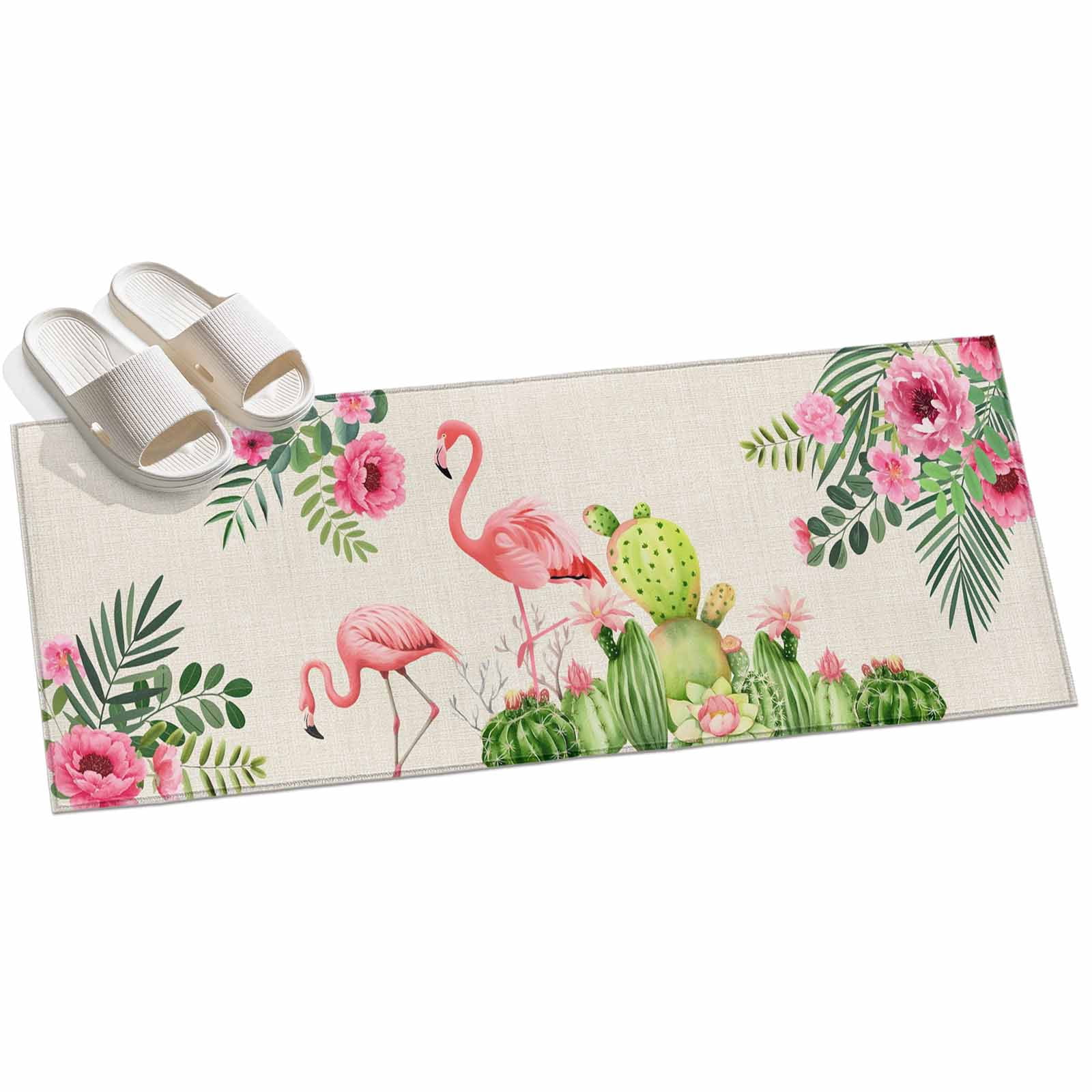 2x6ft Area Rug,Blossom Flower Flamingo Cactus Washable Large Rugs Soft ...