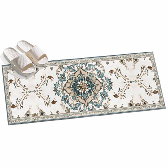 2x6ft Area Rug,Bohemia Native Farmhouse Flower Washable Large Rugs Soft Non-Slip Floor Rug Abstract Retro Tribal Non-Shedding Indoor Carpets for Living Room Bedroom Home Office Nursery